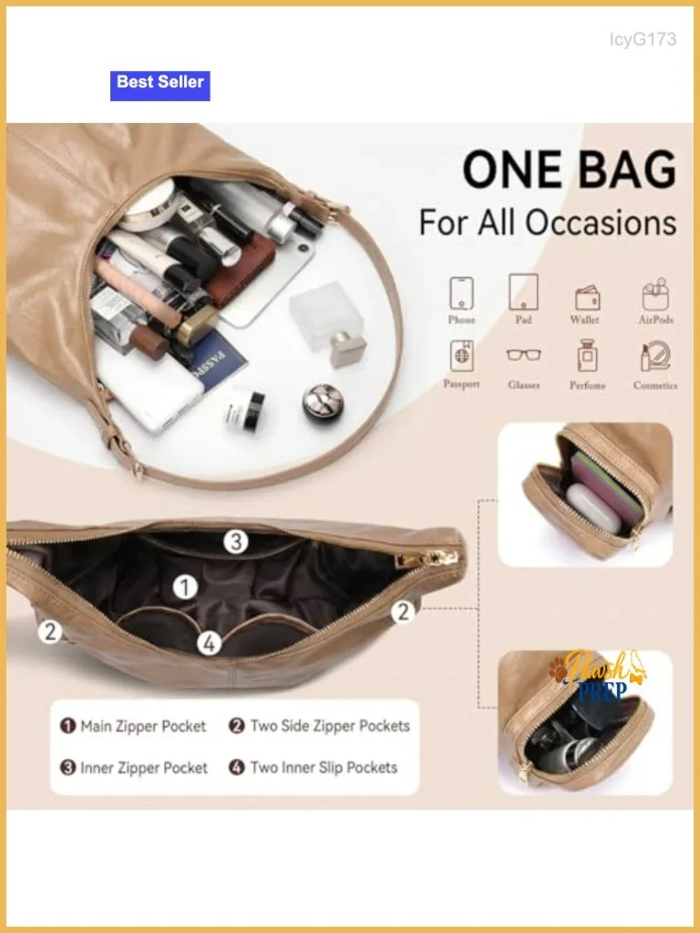 Vegan Leather Hobo Handbag Women Crossbody Shoulder Bag Adjustable Strap